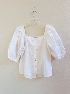 Valentina Naldi white lace sleeves blouse